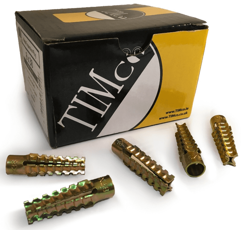 8X38mm Timco Metal Expansion Raw Plugs Concrete Fire Escape Route Box Of 50