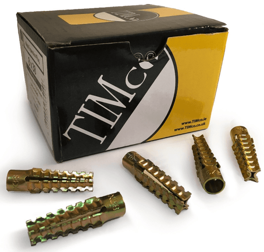 8X38mm Timco Metal Expansion Raw Plugs Concrete Fire Escape Route Box Of 50
