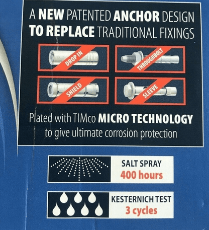 8X75mm Timco Masonry Multi-Fix Pan Head Bolt Screw Anchor