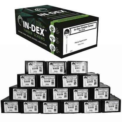 900x Index 6.7x150mm 6 Inch Hex Head Sleeper Landscape Fixing Decking Screws