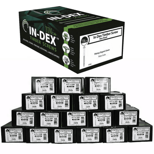 900x Index 6.7x150mm 6 Inch Hex Head Sleeper Landscape Fixing Decking Screws