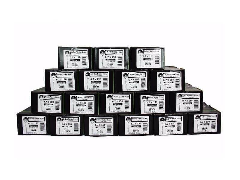 900x Index 6.7x150mm 6 Inch Hex Head Sleeper Landscape Fixing Decking Screws