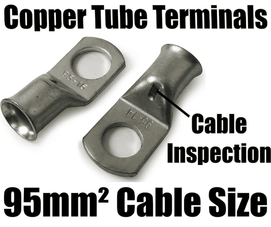 95mm&sup2; Cable Copper Tube Terminals Battery Welding Solder Lug Ring Crimp Eyelets