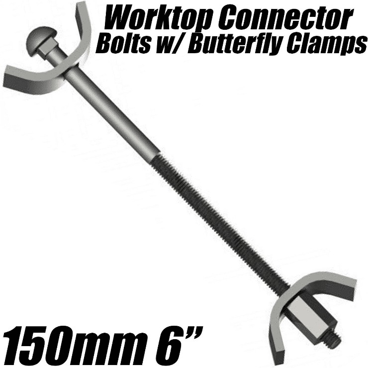 9x 150mm 6" Easibolt Joint Butterfly Clamp Fixing Washer Worktop Connector Bolts