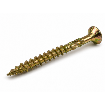 Box of 200x Timberfix 360 6g 3.5x35mm Premium Cutter Thread Wood Screws Countersunk Pozi Head Yellow Zinc