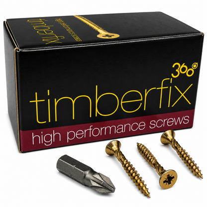 Box of 200x Timberfix 360 8g 4.0x30mm Premium Cutter Thread Wood Screws Countersunk