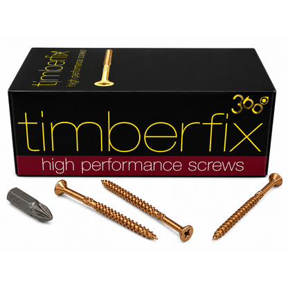 Box of 100x Timberfix 360 8g 4.0x70mm Premium Cutter Thread Wood Screws Countersunk