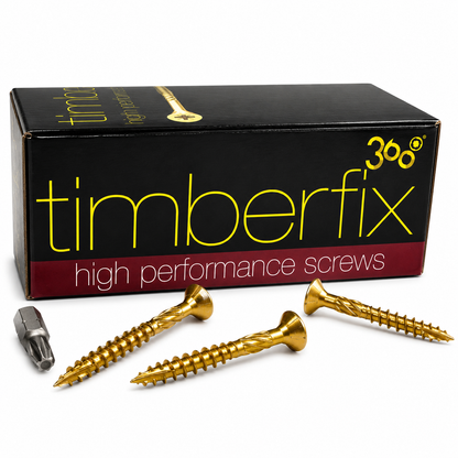 Box of 100x Timberfix 360 12g 6.0mmx50mm Premium Cutter Thread Wood Screws Countersunk