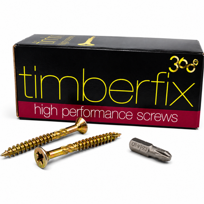 Box of 100x Timberfix 360 12g 6.0mmx60mm Premium Cutter Thread Wood Screws Countersunk