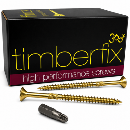 Box of 100x Timberfix 360 12g 6.0mmx90mm Premium Cutter Thread Wood Screws Countersunk