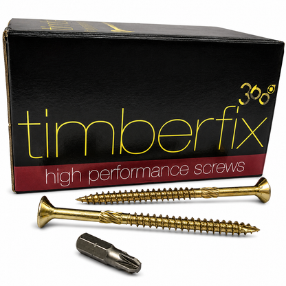 Box of 100x Timberfix 360 12g 6.0mmx100mm Premium Cutter Thread Wood Screws Countersunk