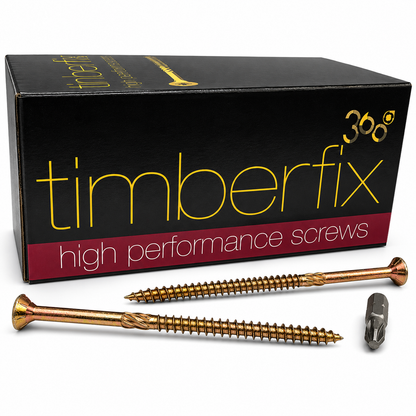Box of 100x Timberfix 360 12g 6.0mmx130mm Premium Cutter Thread Wood Screws Countersunk