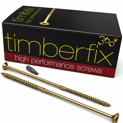 Timberfix 360 12g 6.0mmx200mm Premium Cutter Thread Wood Screws Countersunk