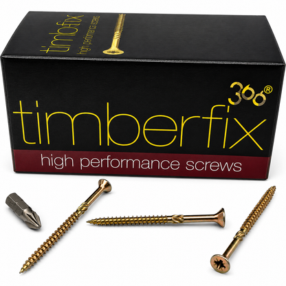 Box of 200x Timberfix 360 8g 4.0x60mm Premium Cutter Thread Wood Screws Countersunk