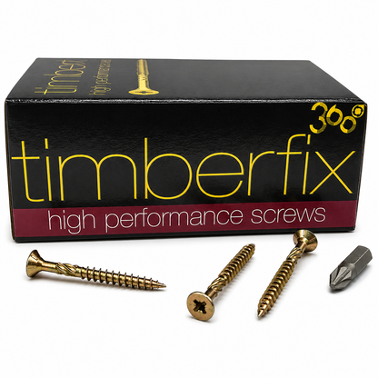 Box of 200x Timberfix 360 9g 4.5x45mm Premium Cutter Thread Wood Screws Countersunk