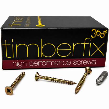 Box of 200x Timberfix 360 9g 4.5x50mm Premium Cutter Thread Wood Screws Countersunk