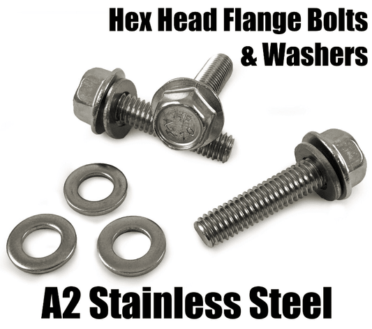 A2 Stainless Steel Hex Head Flange Bolts & Washers form A M5 M6 M8 M10 Screws