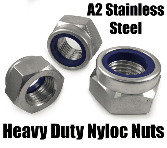 A2 Stainless Steel Large Heavy Duty Nyloc Self Lock Nuts M22 M24 M27 M30 M33 M36