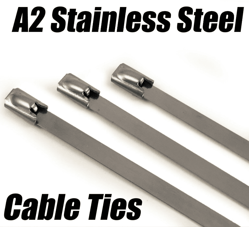 A2 Stainless Steel Metal Cable Ties Zip Wrap Exhaust Heat Straps Induction Pipe