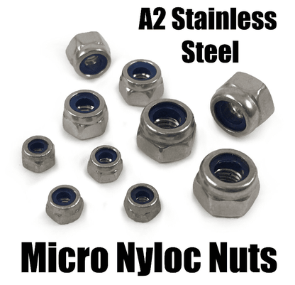 A2 Stainless Steel Self Locking Nyloc Insert Nuts Rc Model Air Aero Plane Cars