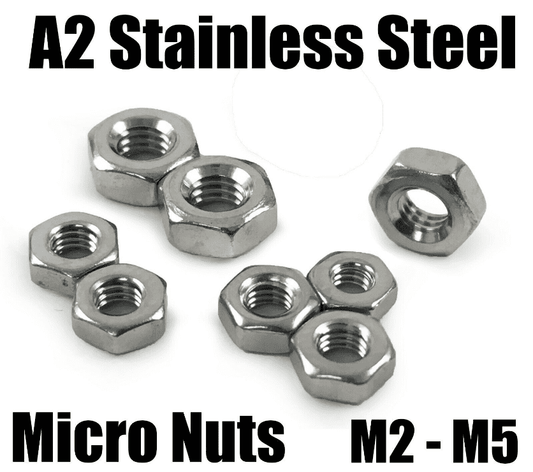 A2 Stainless Steel Small Micro Model Hex Full Nuts M2 M2.5 M3 M3.5 M4 M5 Din934