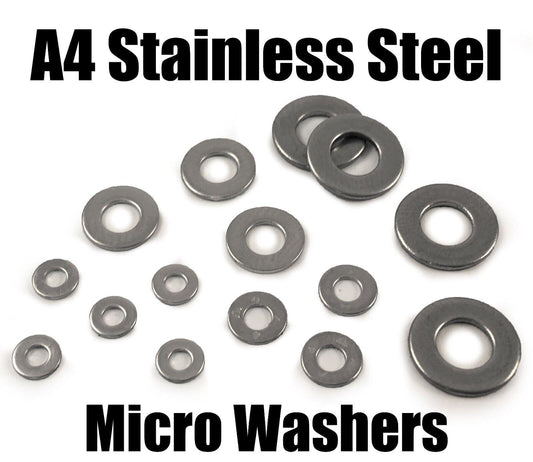 A4 Stainless Steel form A Micro Washers for Models Bolts M1.6 M2 M2.5 M3 M3.5 M4