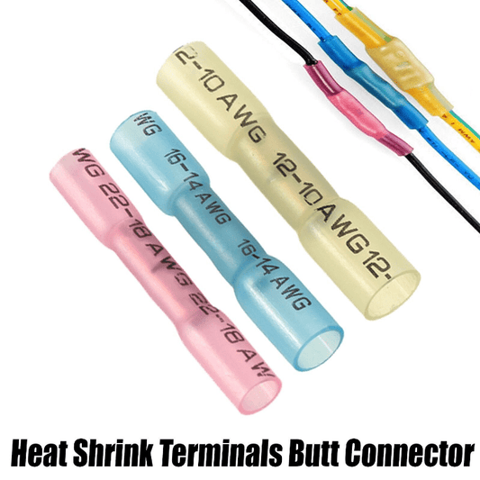 Adhesive Lined Heat Shrink Butt Connectors Terminal Red Blue Yellow
