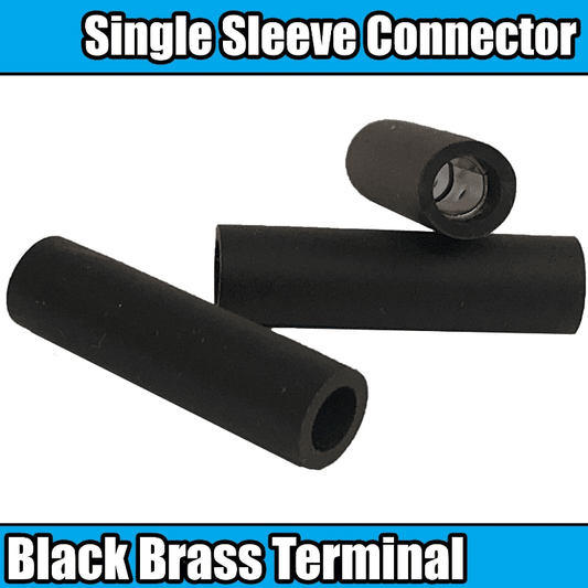Black Brass Bullet Single Solo Sleeve Terminal Connector Wire Crimp Electrical