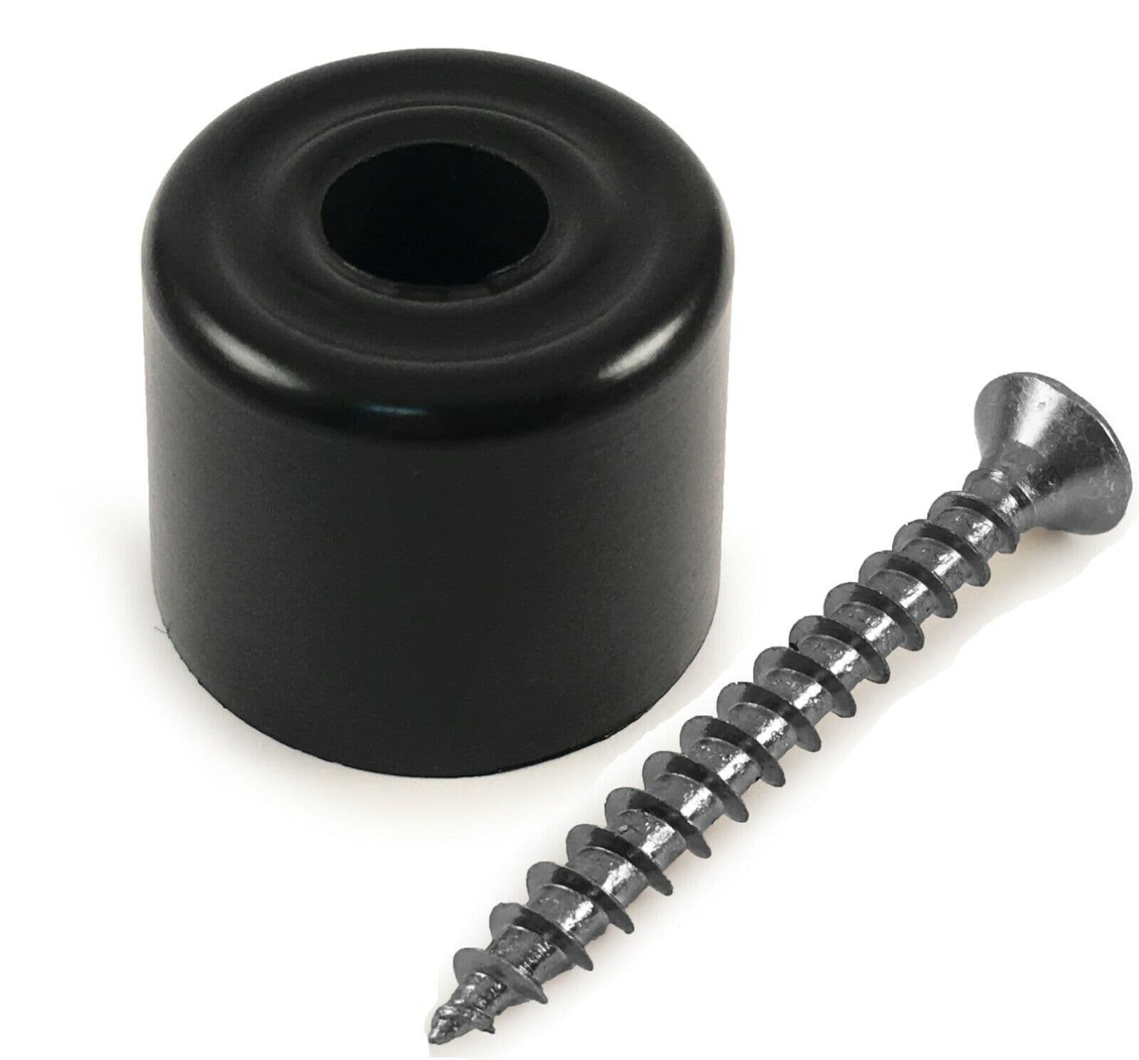 Black Rubber Door Stop Floor Mounted Wall Protector Stops M5 Screw