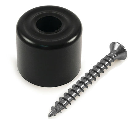 Black Rubber Door Stop Floor Mounted Wall Protector Stops M5 Screw