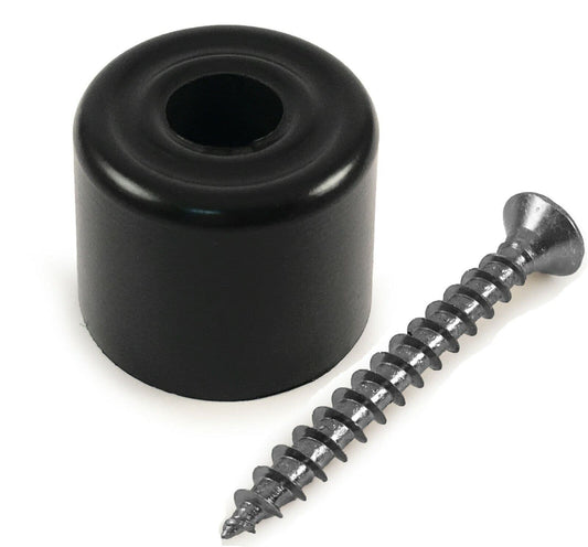 Black Rubber Door Stop Floor Mounted Wall Protector Stops M5 Screw