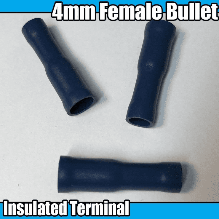 Blue 4mm Female Bullet Receptacle Insulated Electrical Crimp Terminal Cable Wire