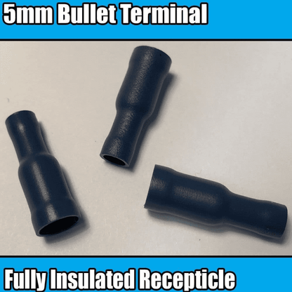 Blue Bullet Recaptacle Insulated Electrical Splice Crimp 5mm Terminal Cable Wire