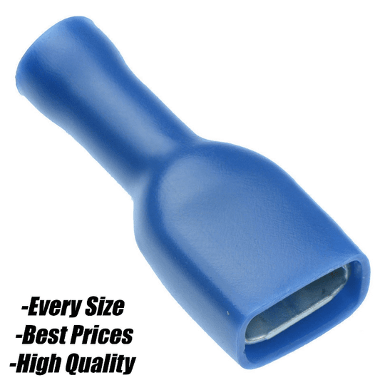 Blue Female Spade Terminals 6.3mm Insulated Wire Cable Copper Connector Crimp