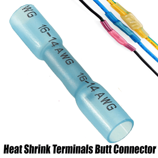 Blue Heat Shrink Sleeves Wire Butt Connectors Terminals Non Crimp