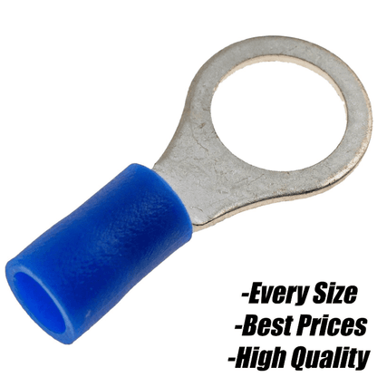 Blue Insulated Copper Crimp Ring Hoop Terminal Connector 1.5mm&sup2; To 2.5mm&sup2; Wire
