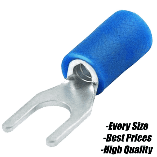 Blue Insulated Crimp Fork Terminal Car Electrical Wire Copper Connector