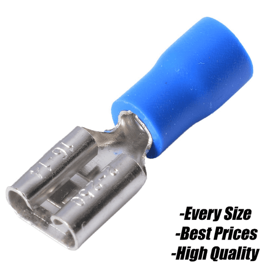 Blue Insulated Female Spade Terminal Connector Crimp Electrical Wire
