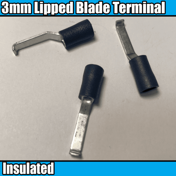 Blue Lipped Blade Insulated Electrical Splice Crimp 3mm Terminals Wire ...