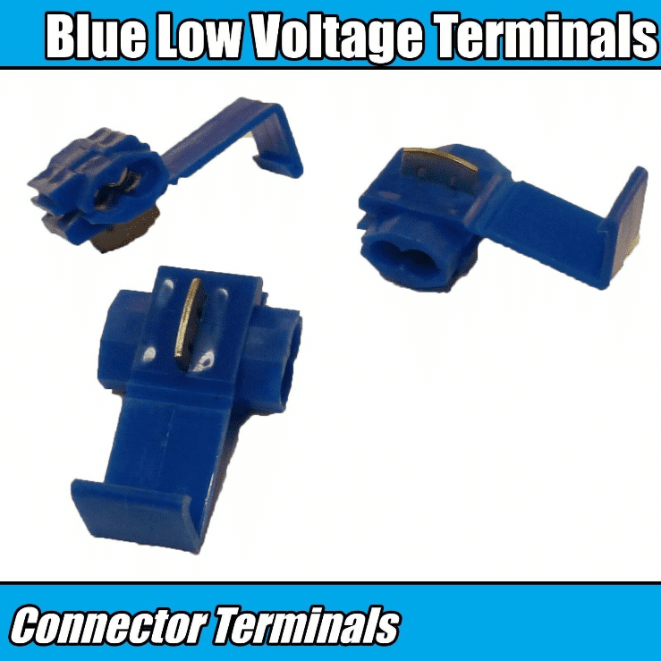 Blue Low Voltage Rating Connector Joiner Terminal Brass Electrical Wires Cables