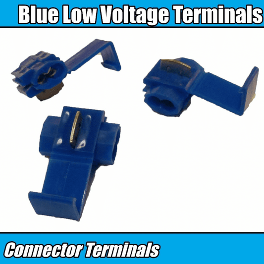 Blue Low Voltage Rating Connector Joiner Terminal Brass Electrical Wires Cables