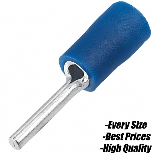 Blue Pin Fully Insulated Electrical 12mm Crimp Terminals Cable Wire