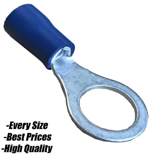 Blue Ring Hoop Insulated Electrical 8.4mm Crimp Terminals