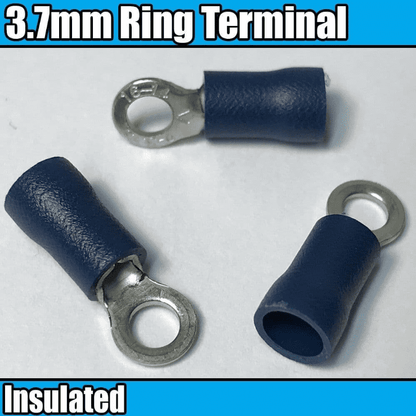 Blue Ring Hoop Terminals 3.7mm Insulated Wire Cable Connector Crimp