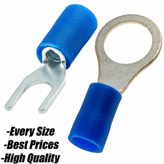 Blue Terminals Crimp Insulated Wire Cable Ring Fork Connector