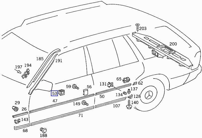 Body Door Moulding Trim Clips for Mercedes E-Class W124 White Plastic