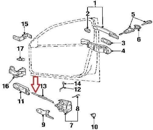 Bowden Cable for VW Passat B5 Door Lock Latch  Front Right Or Left 1996-2005