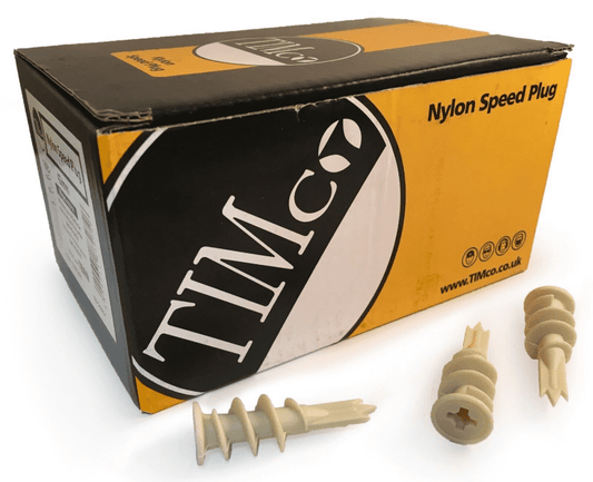 Box of 100 Timco Cavity Wall Nylon Speed Plug 42mm Anchor Fixing Plasterboard