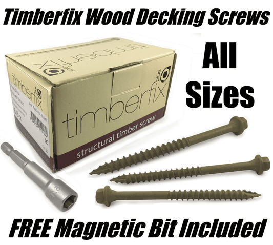Boxes Of 6.5mm Timberfix Hex Wood Decking Patio Rail Sleeper Timber Lock Screws
