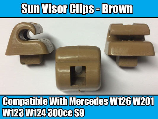 Brown Plastic Clips for Mercedes Sun Visor W126 W201 W123 W124 300Ce S9